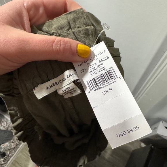 American Eagle Outfitters Green Wide Leg crop Pants - Picture 5 of 6